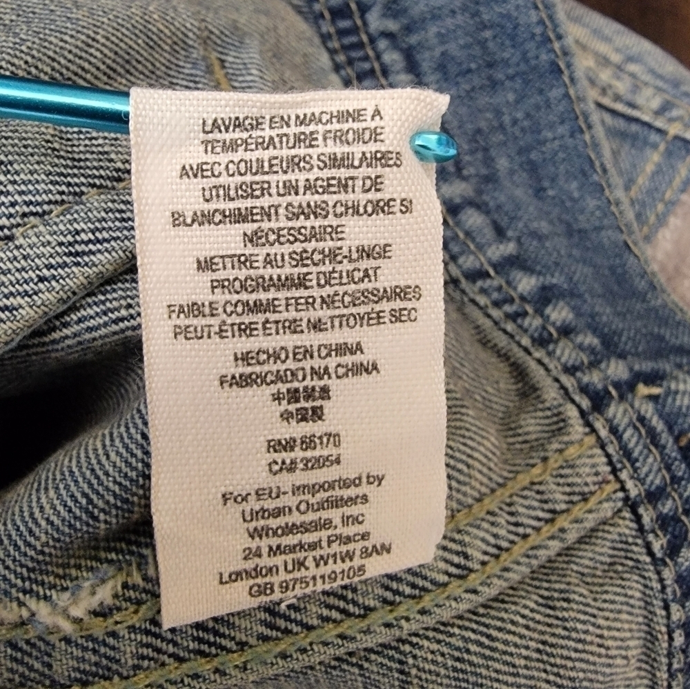 Free People XS Denim Jacket Hooded Gray Sweater Sleeves Blue - Picture 9 of 9